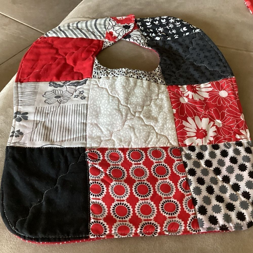 Hand Crafted Quilted Reversible Baby Bib